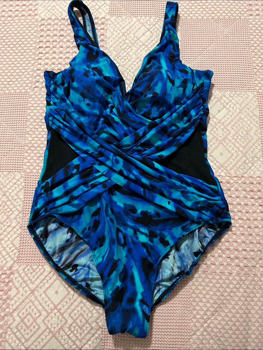 Kids Blue Patterned One-Piece Swimsuit